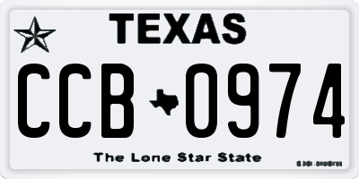 TX license plate CCB0974