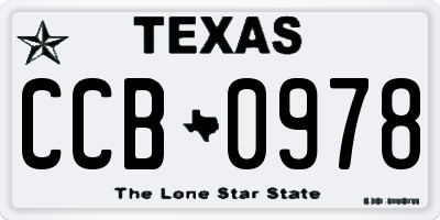 TX license plate CCB0978