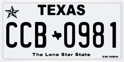 TX license plate CCB0981
