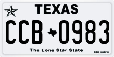 TX license plate CCB0983