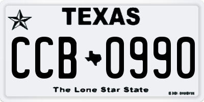 TX license plate CCB0990
