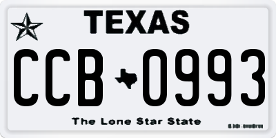 TX license plate CCB0993