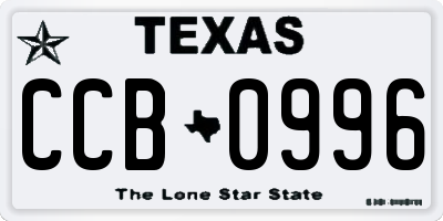 TX license plate CCB0996