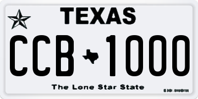 TX license plate CCB1000