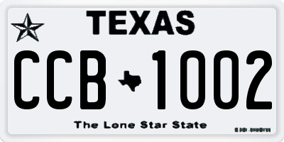 TX license plate CCB1002