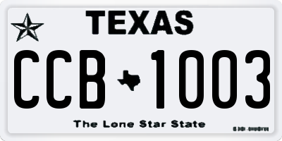TX license plate CCB1003