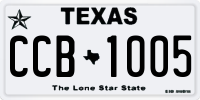 TX license plate CCB1005