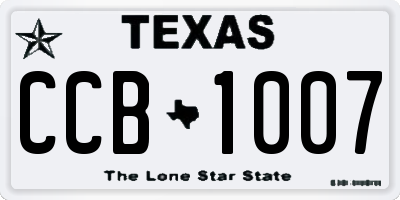 TX license plate CCB1007