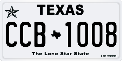 TX license plate CCB1008