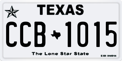 TX license plate CCB1015