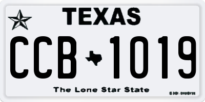 TX license plate CCB1019