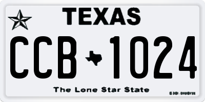 TX license plate CCB1024