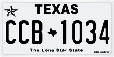 TX license plate CCB1034