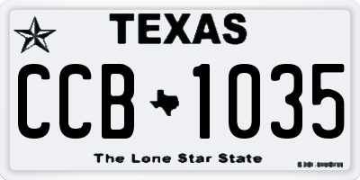 TX license plate CCB1035