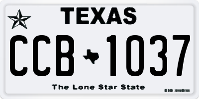 TX license plate CCB1037