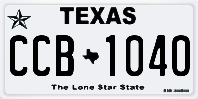 TX license plate CCB1040