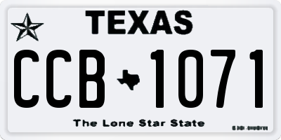 TX license plate CCB1071