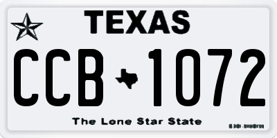 TX license plate CCB1072