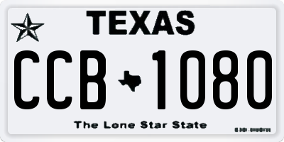 TX license plate CCB1080