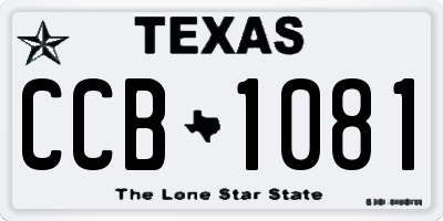 TX license plate CCB1081