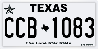 TX license plate CCB1083