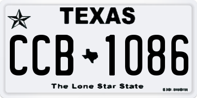 TX license plate CCB1086