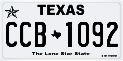 TX license plate CCB1092