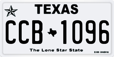 TX license plate CCB1096