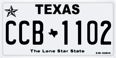 TX license plate CCB1102
