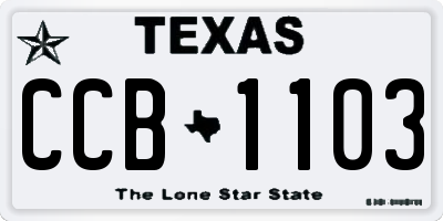 TX license plate CCB1103