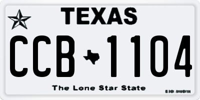 TX license plate CCB1104