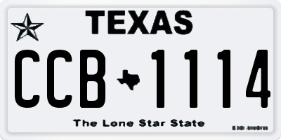 TX license plate CCB1114