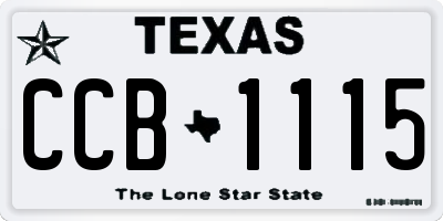TX license plate CCB1115