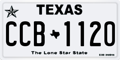 TX license plate CCB1120