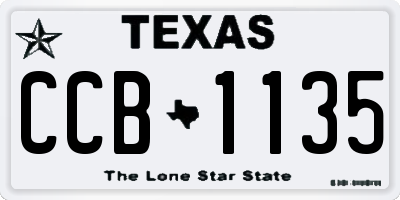 TX license plate CCB1135