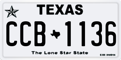 TX license plate CCB1136