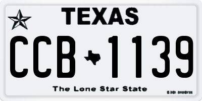 TX license plate CCB1139