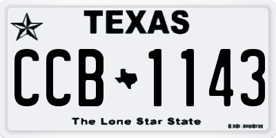 TX license plate CCB1143