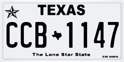 TX license plate CCB1147