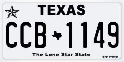 TX license plate CCB1149