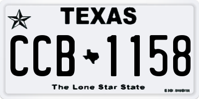 TX license plate CCB1158