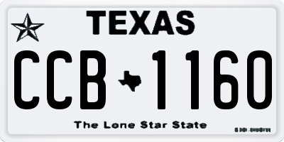 TX license plate CCB1160