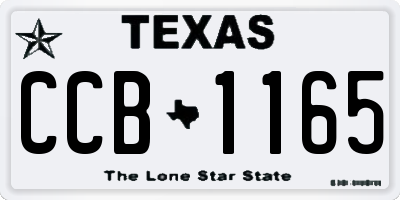 TX license plate CCB1165