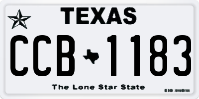 TX license plate CCB1183