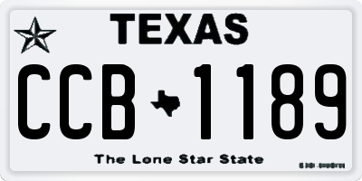 TX license plate CCB1189