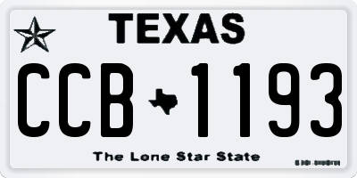 TX license plate CCB1193