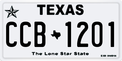 TX license plate CCB1201