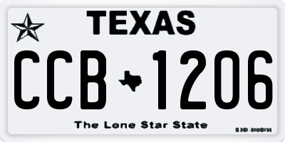 TX license plate CCB1206