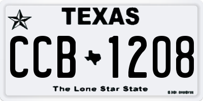 TX license plate CCB1208
