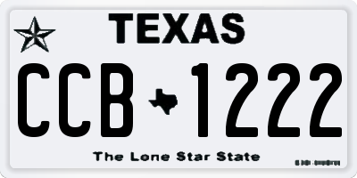 TX license plate CCB1222